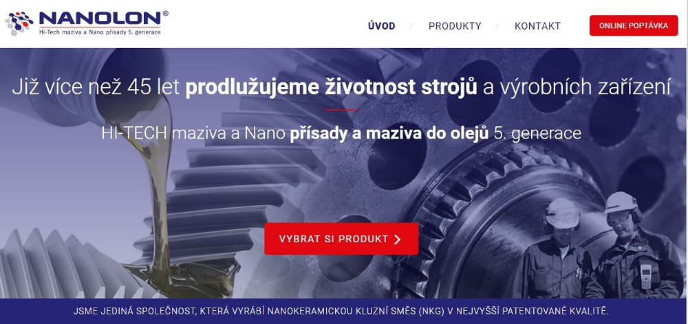 Produkty prodlužující životnost strojů a výrobních zařízení